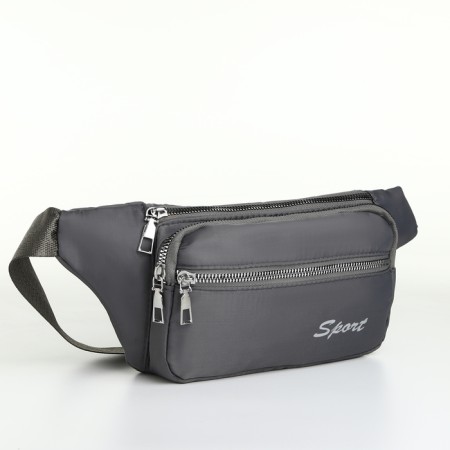 Lightning waist bag, 2 outer pockets, gray color