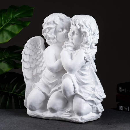 Figure "Angel and Fairy Singing" Big, White 19x34x44sm-3