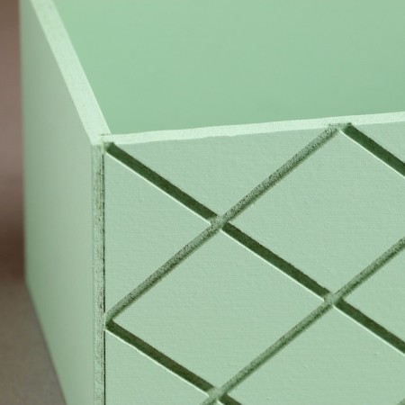 Wooden Kashpo "Hellas Big, Glass", 25 × 12.5 × 10 cm olive-3