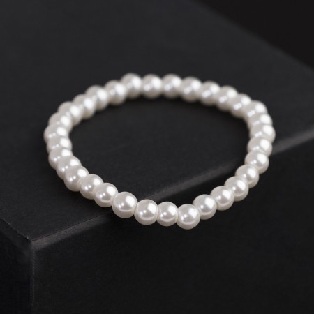 Bracelet Pearl "Bride" ball No. 4, white color, d = 5.5 cm-1