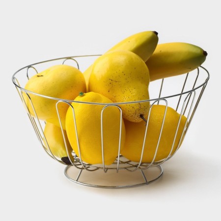 Dilyana fruit, 23 × 23 × 11 cm, chromium color