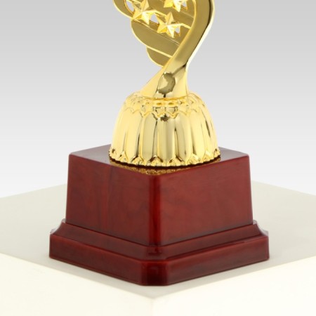 Cup "2nd place", award figure, gold, plastic stand, 16.8 × 6.2 × 6.4 cm.-5