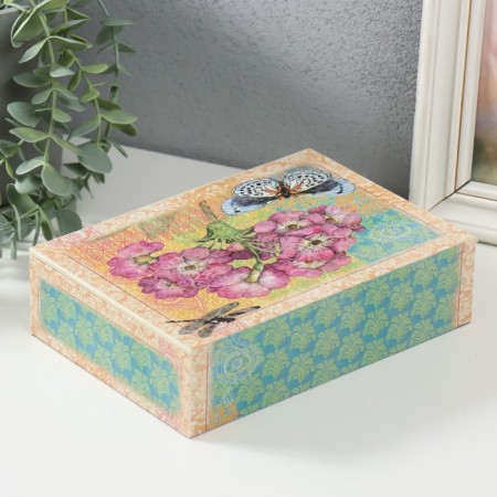 Casket tree "Garden, butterfly and dragonfly" 19x13x5 cm-3