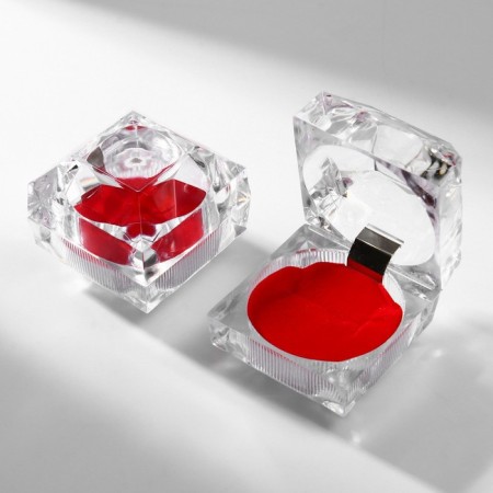 Case plastic under the Ring "Diamond", 3.5 × 3.8, red insert-2