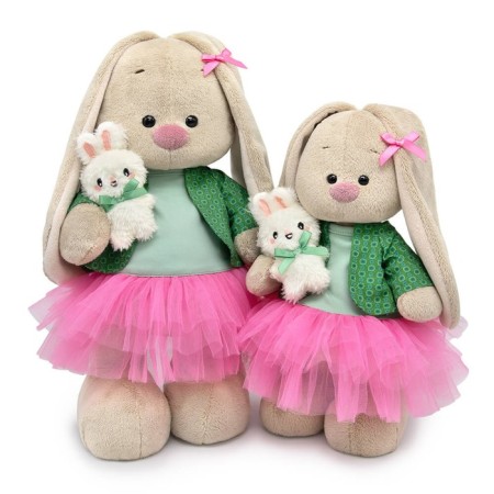 Soft toy "Bunny Mi", in a mint-pink kit and with a bunny, 25 cm-5