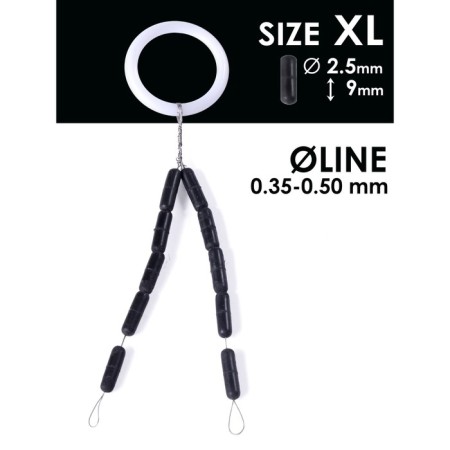 Stop Salmo Rubber Cylinder Stops, size XL, 10 pcs.-1
