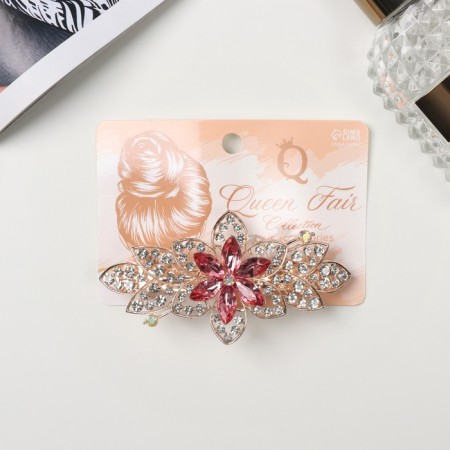 Hair hair clip "Amelia" flower, 8.5 cm, gold-2