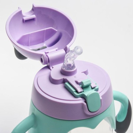 Drunker - children's impotion with silicone tube, 250 ml., With handles, color mix-6