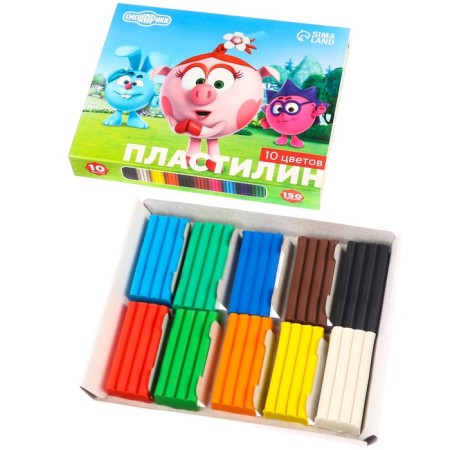 Plasticine 10 -cv 150g Smeshariki-1
