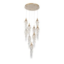 Светильник подвесной St Luce. SL1116.203.09. Salica. 9х5 Вт, LED, 3000K, 60х60х70 см, цвет золотой с патиной