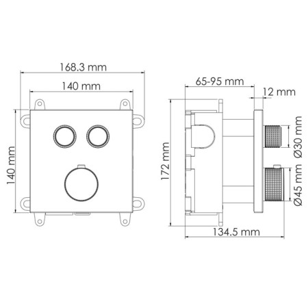 Shower mixer Wasserkraft Elbe 7448 Thermo, thermostat, brass, black-1