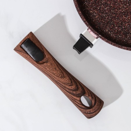 Granit Ultra pan, d = 28 cm, removable handle, anti -stick coating, brown color-5