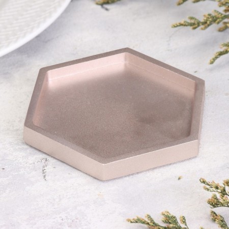 Summary "Hexagon. Marble" from gypsum, 9.7x1.3x1cm, champagne-1