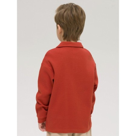 Longsliv Polo for the boy Pelican, height 86 cm, terracotta color-1