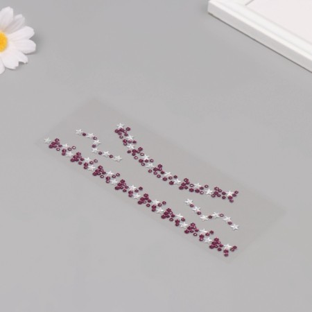Sticker of rhinestone plastic "Chocker from stars" Violet 11.6x18 cm-2