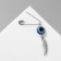 Pin-shaped pins "from the evil eye" feather, blue color in silver