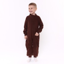 Комбинезон воротник-стойка, цвет коричневый (BROWN), рост 80-86 см