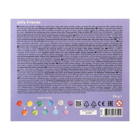 Plasticine 12 colors, 216 g, Erichkrause "Jolly Friends Pastel", with a stack, in cardboard packaging-5