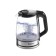 Electric kettle Sakura SA-2722BK, glass, 2.2 l, 1800 watts, backlight, silver-black