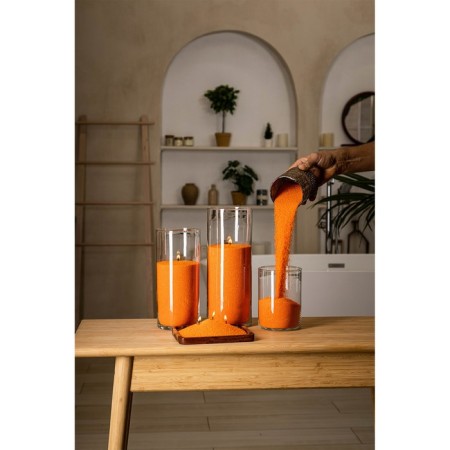 Candle in granules "Roscandles" Orange in PET bank, 300 g + wicks-3