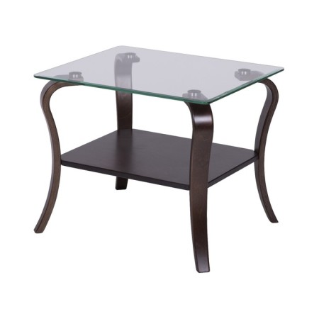 Table Comfort, 600x500x500, walnut/glass transparent-2