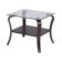 Table Comfort, 600x500x500, walnut/glass transparent