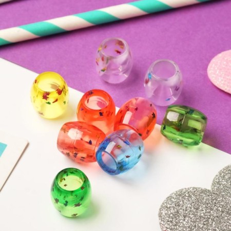 Hair cuffs "Nicky" (set 8 pcs +/- 3 pcs) Disco, 1.5x1.5 cm, mix
