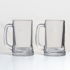 A set of glass mugs “TIME TIME. Beer mug 