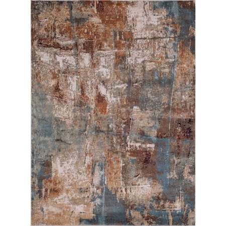 Rectangular carpet Merinos Richmond, size 80x140 cm, Cream-Blue color