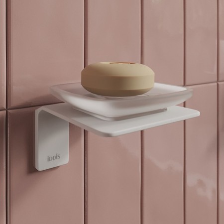 Soap dish IDDIS Slide Sliwtg0i42, 107x116x71 mm, matte glass, white matte-8