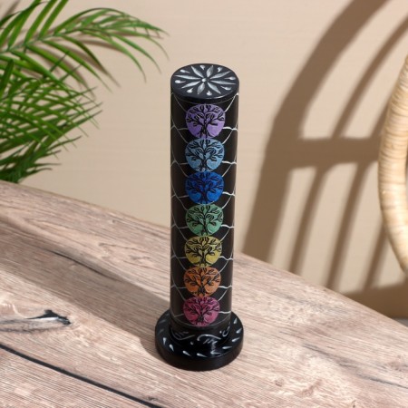 Stand for incense "Tower 7 chakras. Tree" stone 26 cm-1