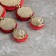 Earrings Assorted "Libero" three discs, red color in gold