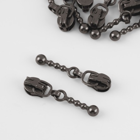Automatic castle for lightning "Spiral", No. 3, decorative, 10 pcs, black nickel color