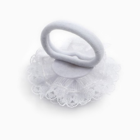 Outlet. Bant for hair on elastic band, white, 6.5 cm, princesses-3