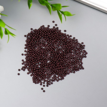 Glass beads 11/0 "metallic. Dark chocolate" 10 g-1