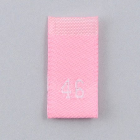 Textile strip "46", 4.6 x 1.1 cm, pink color-2