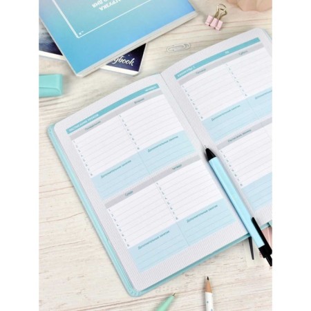 School School A5 80 sheets "Mint Ploste", firm cover of artificial leather, foil embroidery, lies, reference material, block 70 g/m2-6