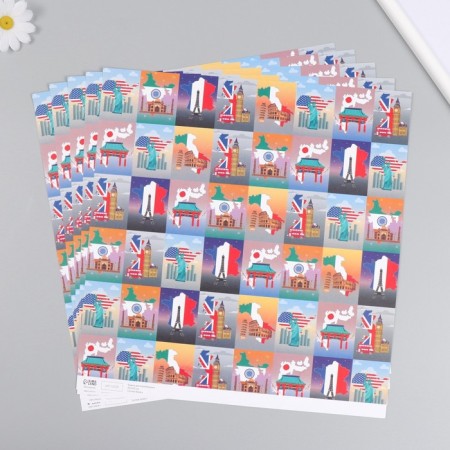 Scrapbooking Paper "Travel" density 180 g 30.5x32 cm-2