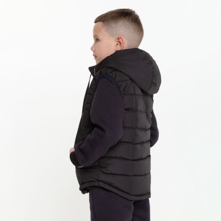 Children's vest, black color, height 128 cm-3