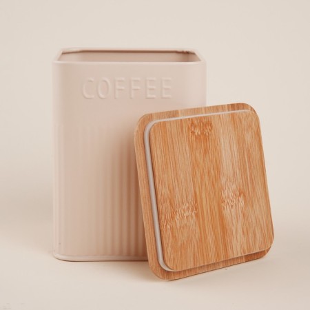 Bank for coffee "San Lorenzo", 10 × 13 cm, pink color, with a bamboo lid-2