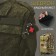 Chevron on Velcro "Red Cross", 4.7 × 4.7 cm, black/red color