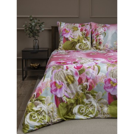 Bed linen euro amore mio, size 200x210 cm, 200x215 cm, 70x70 cm - 2 pcs, pink color-1