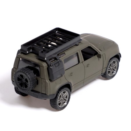 Metal car "Citicar", inertial, 1:32, doors open, light and sound effects, khaki color-2