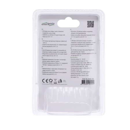 USB тестер Energenie EG-EMU-03, до 30V/5A, QC 2.0 и 3.0, черный-5