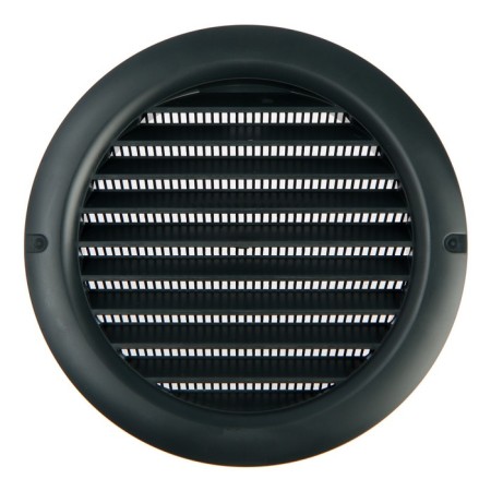 Ventilation grate Zein, D = 125 mm, round, with a grid, with a flange, ineffective, graphite-3