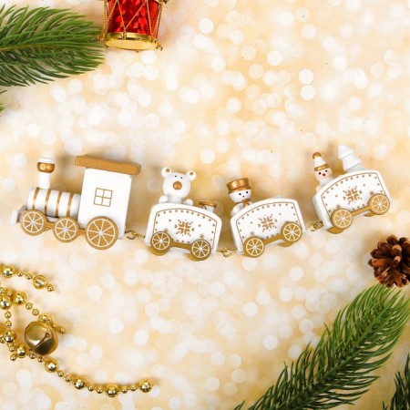 Souvenir "New Year's train", 19 cm, white color-1