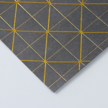 Scrapbooking paper bilateral "Versailles and rhombus gold" density 180 g 30.5x32 cm-2