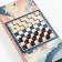 Backgammon "Dragon in the clouds", wooden board 40 x 40 cm, with a field for playing checkers