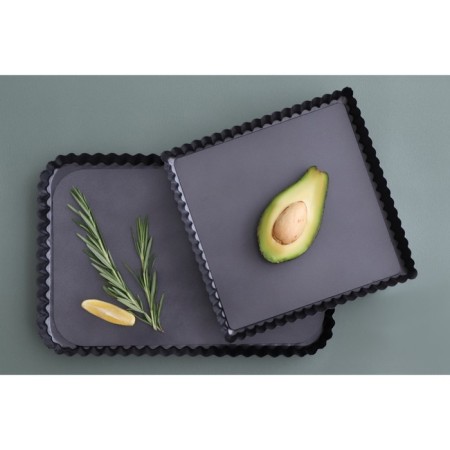 The form for baking the share "Jacqueline. Corrugated square ”, 21 × 2.5 cm, removable bottom, anti -stick coating, black color-4