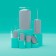 A set of accessories for the Trinity bathroom, 6 items (soap dish, soap dispenser, two glasses, ruff, bucket), gray color